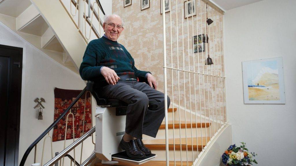 man on stairlift
